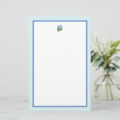 Blue Hydrangea Briefpapier (Stehend Vorderseite)