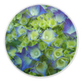 Blue Hydrangea Buds Floral Keramikknauf (Vorderseite)