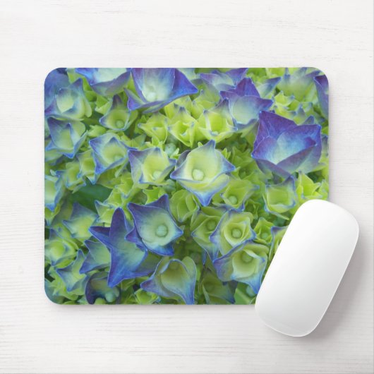 Blue Hydrangea Buds Floral Mousepad (Mit Mouse)