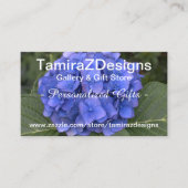 Blue Hydrangea Business Contact Scan QR Codes Visitenkarte (Vorderseite)