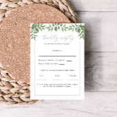 Blue Hydrangea Calligraphy Wedding Reply Vertikal RSVP Karte