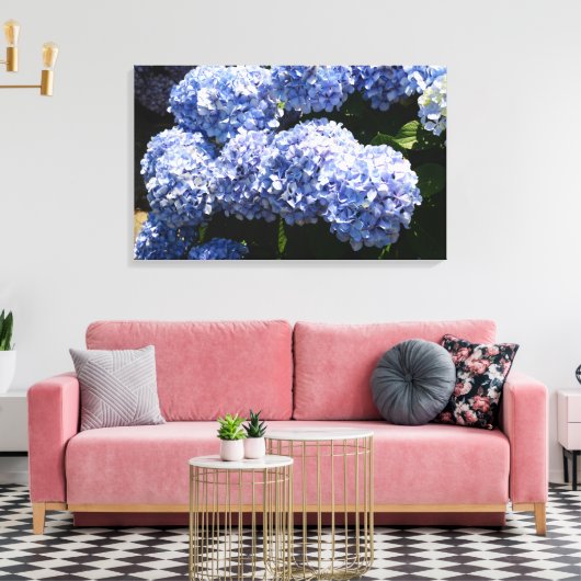 Blue Hydrangea Canvas Print Leinwanddruck (Insitu (Wohnzimmer))