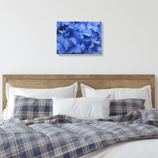 Blue Hydrangea Canvas Print Leinwanddruck (Insitu (Schlafzimmer))