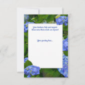Blue Hydrangea Christlich Friend Custom Text Dankeskarte (Rückseite)