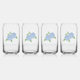 Blue Hydrangea Classic Coastal Brautparty Dosenglas