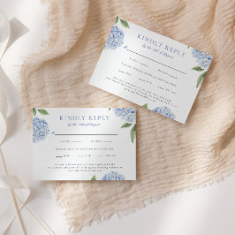 Blue Hydrangea Classic Food Choice RSVP Karte