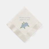 Blue Hydrangea Classic Wedding Brautparty Serviette (Ecke)