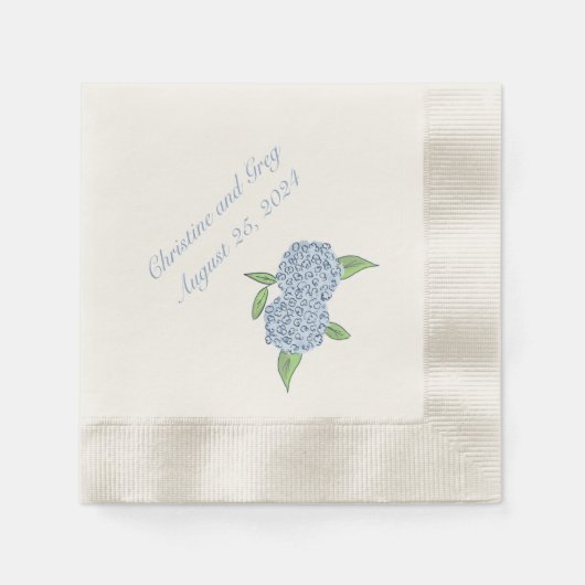 Blue Hydrangea Classic Wedding Brautparty Serviette (Vorderseite)