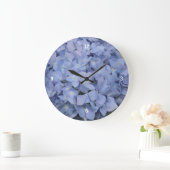 Blue Hydrangea Clock Große Wanduhr (Zuhause)