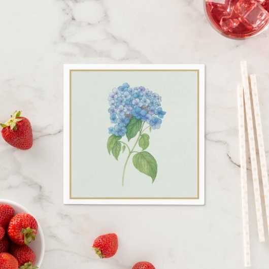 Blue Hydrangea Cocktail Napkins — Elegant Botanica Serviette (Beispiel)