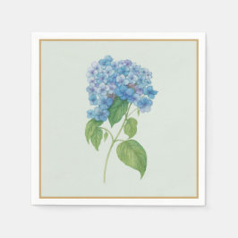 Blue Hydrangea Cocktail Napkins — Elegant Botanica Serviette