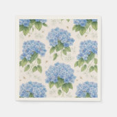 Blue Hydrangea Cocktail Napkins | Elegant Coastal  Serviette (Vorderseite)