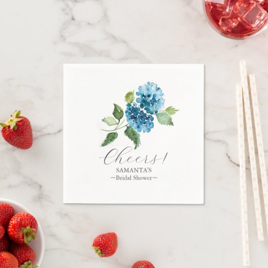 Blue Hydrangea Cocktail Napkins Serviette (Beispiel)