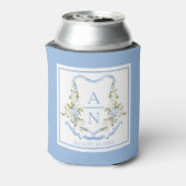 Blue Hydrangea Crest Monogram Can Holder Dosenkühler (Kanne Rückseite)