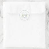 Blue Hydrangea Crest Monogram Stickers Simple (Tasche)