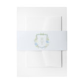 Blue Hydrangea Crest Wedding Monogram Einladungsbanderole (Vorderseite Beispiel)