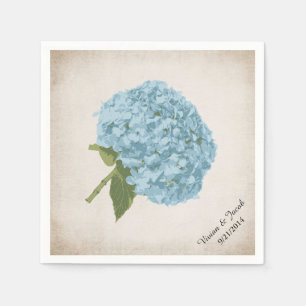 Blue Hydrangea Custom Wedding Napkins Serviette