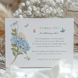 Blue Hydrangea Dankeschön Card Begleitkarte