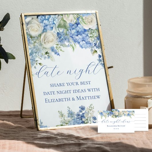 Blue Hydrangea Date Night Jar Ideen Spielzeichen Poster