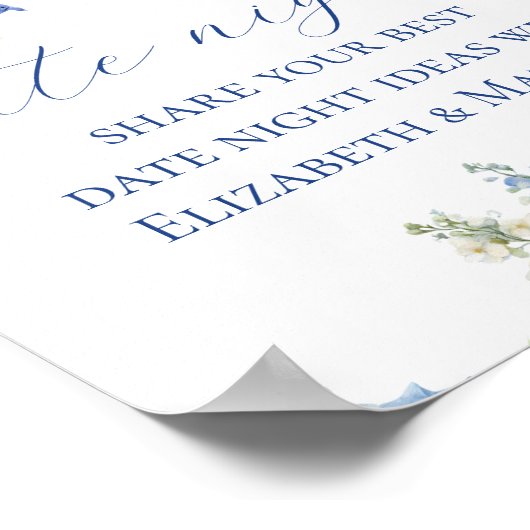 Blue Hydrangea Date Night Jar Ideen Spielzeichen Poster (Ecke)