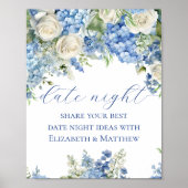 Blue Hydrangea Date Night Jar Ideen Spielzeichen Poster (Vorne)
