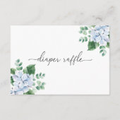 Blue Hydrangea Diaper Raffle Ticket Enclosure Card Begleitkarte (Rückseite)