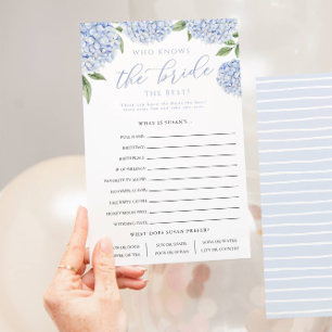 Blue Hydrangea, die die Bride Paper Game Card kenn Flyer
