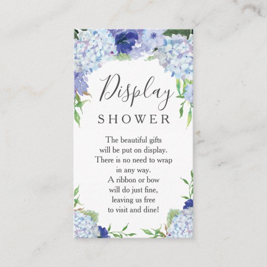 Blue Hydrangea Display Showdusche Brautparty Card Begleitkarte (Vorderseite)