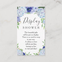 Blue Hydrangea Display Showdusche Brautparty Card