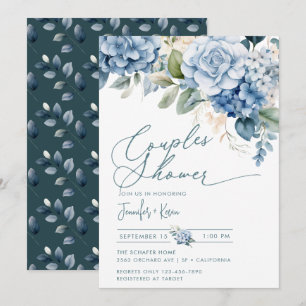 Blue Hydrangea Dusche Einladung