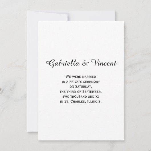 Blue Hydrangea Ehe / Elopement Ankündigung (Rückseite)