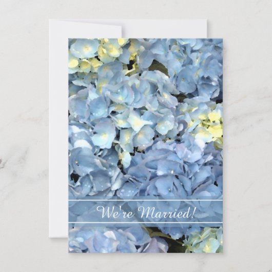 Blue Hydrangea Ehe / Elopement Ankündigung (Vorderseite)