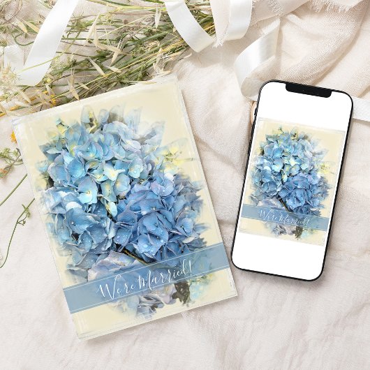 Blue Hydrangea Ehe / Elopement Ankündigung