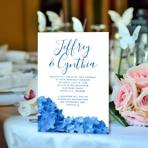 Blue Hydrangea Einfache Lässige Hochzeitseinladung Einladung