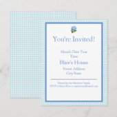 Blue Hydrangea Einladung (Vorne/Hinten)