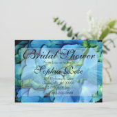 Blue Hydrangea Einladung (Stehend Vorderseite)