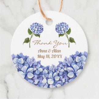 Blue Hydrangea Elegant Wedding Floral Gevor Tag Geschenkanhänger