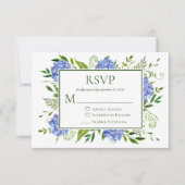 Blue Hydrangea Engagement Party RSVP Karte (Vorderseite)