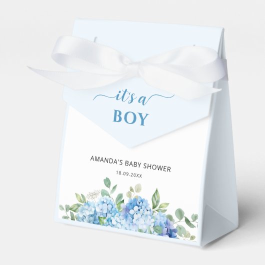 Blue Hydrangea Es ist eine Baby-Dusche Geschenkschachtel (Vorderseite)