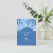Blue Hydrangea Feminine Business Cards Visitenkarte (Stehend Vorderseite)
