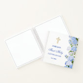 Blue Hydrangea First Communion Guest Book Notizblock (Innenseite)