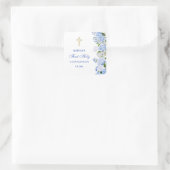 Blue Hydrangea First Communion Quadratischer Aufkleber (Tasche)