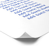 Blue Hydrangea First Communion Seating Chart Poster (Ecke)