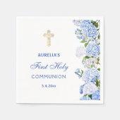 Blue Hydrangea First Communion Serviette (Vorderseite)