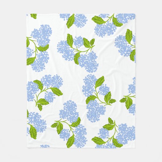 Blue Hydrangea Fleece Blanket (Vorderseite)