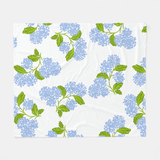 Blue Hydrangea Fleece Blanket (Vorderseite (Horizontal))