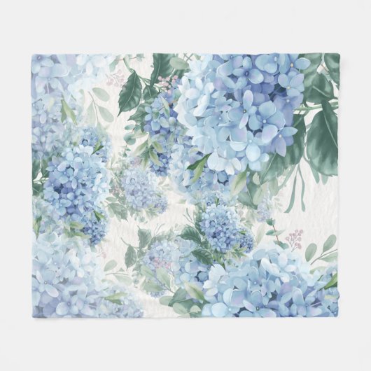 Blue Hydrangea Fleecedecke (Vorderseite (Horizontal))