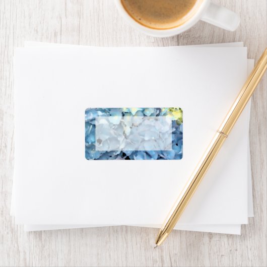 Blue Hydrangea Floral Adressaufkleber (Insitu)