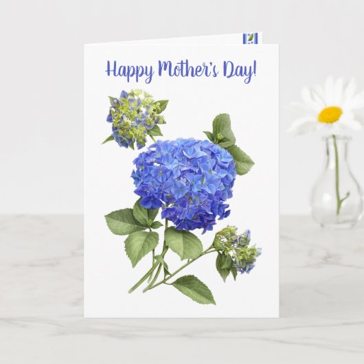Blue Hydrangea Floral Art Muttertag Karte (Kleine Pflanze)
