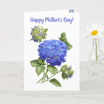 Blue Hydrangea Floral Art Muttertag